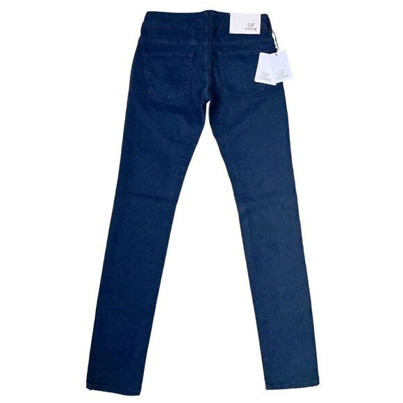 GF Ferré Blue jeans Low Waist Skinny Leg Embroidery Silver Metallic Decor Sz25. - Picture 3 of 10